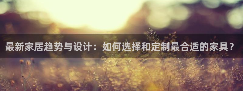 冯文戈 龙八国际集团：最新家居趋势与设计：如何选择和定制最合